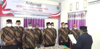 Lantik Tuha Peut Meunasah Capa, Camat Kota Juang: Bekerjalah Sesuai Tupoksi Masing-masing