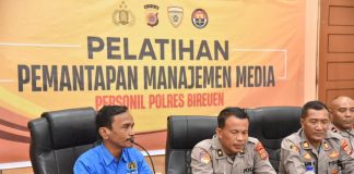 Ketua PWI Bireuen Pemateri Pelatihan Pemantapan Manajemen Media untuk Personel Polisi