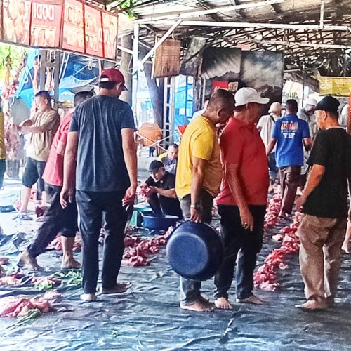 Enam Ekor Sapi Kurban Disembelih Warga Dusun Bireuen Timu dan Dusun Bakti