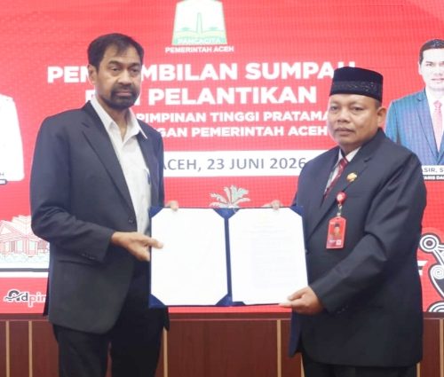 Gubernur Aceh Lantik Misran Fuadi sebagai Kepala Dinas Syariat Islam