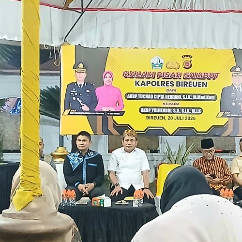 Lepas Sambut Kapolres Bireuen, Bupati Mukhlis Harapkan Sinergi yang Terjalin Terus Berlanjut