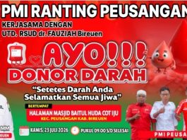 Besok PMI Ranting Peusangan Gelar Donor Darah di Cot Iju, Ajak Masyarakat Jadi Pendonor Sukarela