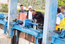 Menteri PU Uji Coba Bendung Irigasi Pante Lhong, Ribuan Hektare Sawah di Bireuen Kembali Terairi
