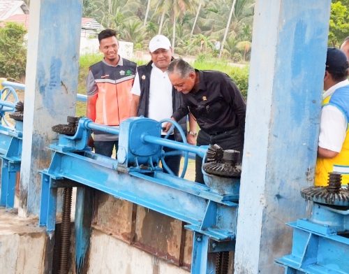 Menteri PU Uji Coba Bendung Irigasi Pante Lhong, Ribuan Hektare Sawah di Bireuen Kembali Terairi