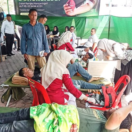 Aksi Kemanusiaan Peringati HUT ke-53, Bank Aceh Syariah Cabang Bireuen Kumpulkan 162 Kantong Darah