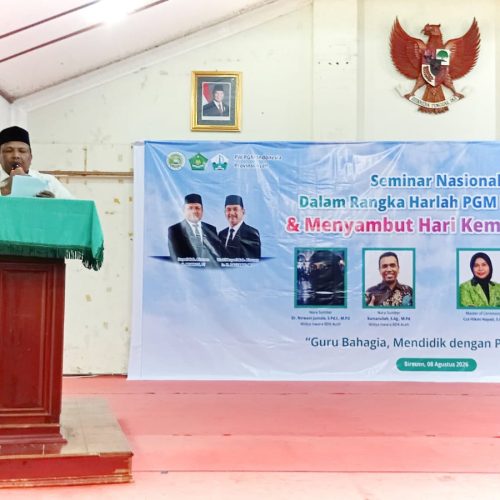 Buka Seminar Nasional PGM Indonesia Provinsi Aceh, Ini Pesan Bupati Bireuen kepada Guru Madrasah