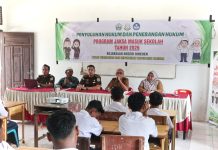 Puluhan Siswa SMP di Bireuen Ikuti Sosialisasi dan Advokasi Penyuluhan serta Penerangan Hukum