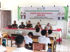 Puluhan Siswa SMP di Bireuen Ikuti Sosialisasi dan Advokasi Penyuluhan serta Penerangan Hukum