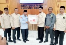 Hasil Monev Semester I, KUA Peusangan Selatan Raih Nilai Tertinggi di Bireuen