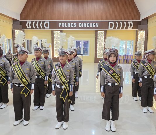 Sambut Hari Lalu Lintas Bhayangkara ke-71, Pocil Binaan Polres Bireuen Ikuti Lomba Polisi Cilik Tingkat Polda Aceh