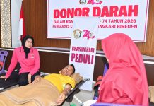 Peringati HKGB ke-74, Bhayangkari Cabang Bireuen Gelar Donor Darah dan Olahraga