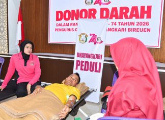 Peringati HKGB ke-74, Bhayangkari Cabang Bireuen Gelar Donor Darah dan Olahraga