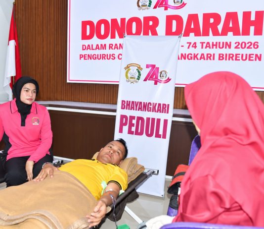 Peringati HKGB ke-74, Bhayangkari Cabang Bireuen Gelar Donor Darah dan Olahraga