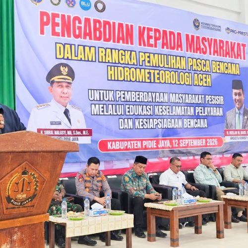Buka PKM Poltekpel Malahayati di Pidie Jaya, HRD Serukan Penguatan Kesiapsiagaan Masyarakat Pesisir Hadapi Bencana