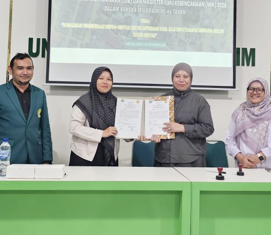 Perkuat Kolaborasi Pendidikan, Pascasarjana dan Fakultas Teknik Umuslim Teken IA dengan Prodi Ilmu Kebencanaan USK
