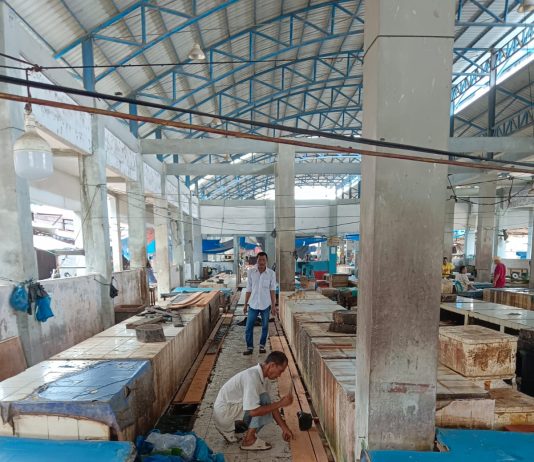 Penutup Saluran Sementara di Pasar Induk Cureh Selesai Dikerjakan