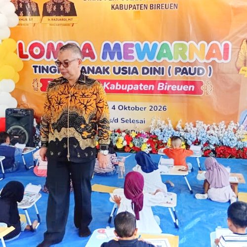 Puluhan Anak PAUD Antusias Ikuti Lomba Mewarnai HUT ke-27 Bireuen