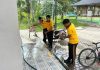 Polres Bireuen Gotong Royong di Masjid Baitul Izzah, Sambut Hari Jadi ke-75 Humas Polri