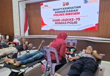 Sambut Hari Jadi ke-75 Humas Polri, Polres Bireuen Gelar Donor Darah