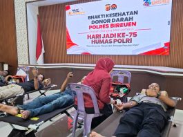 Sambut Hari Jadi ke-75 Humas Polri, Polres Bireuen Gelar Donor Darah