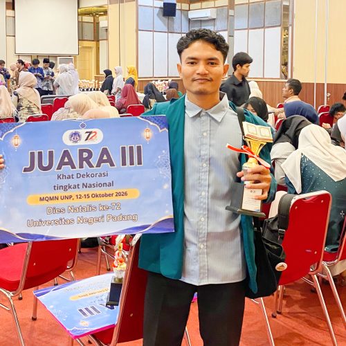 Mahasiswa PAI FAI UNIKI Berprestasi di MQMN 2026, Raih Juara III Cabang Khat Dekorasi Nasional
